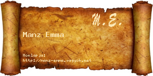 Manz Emma névjegykártya